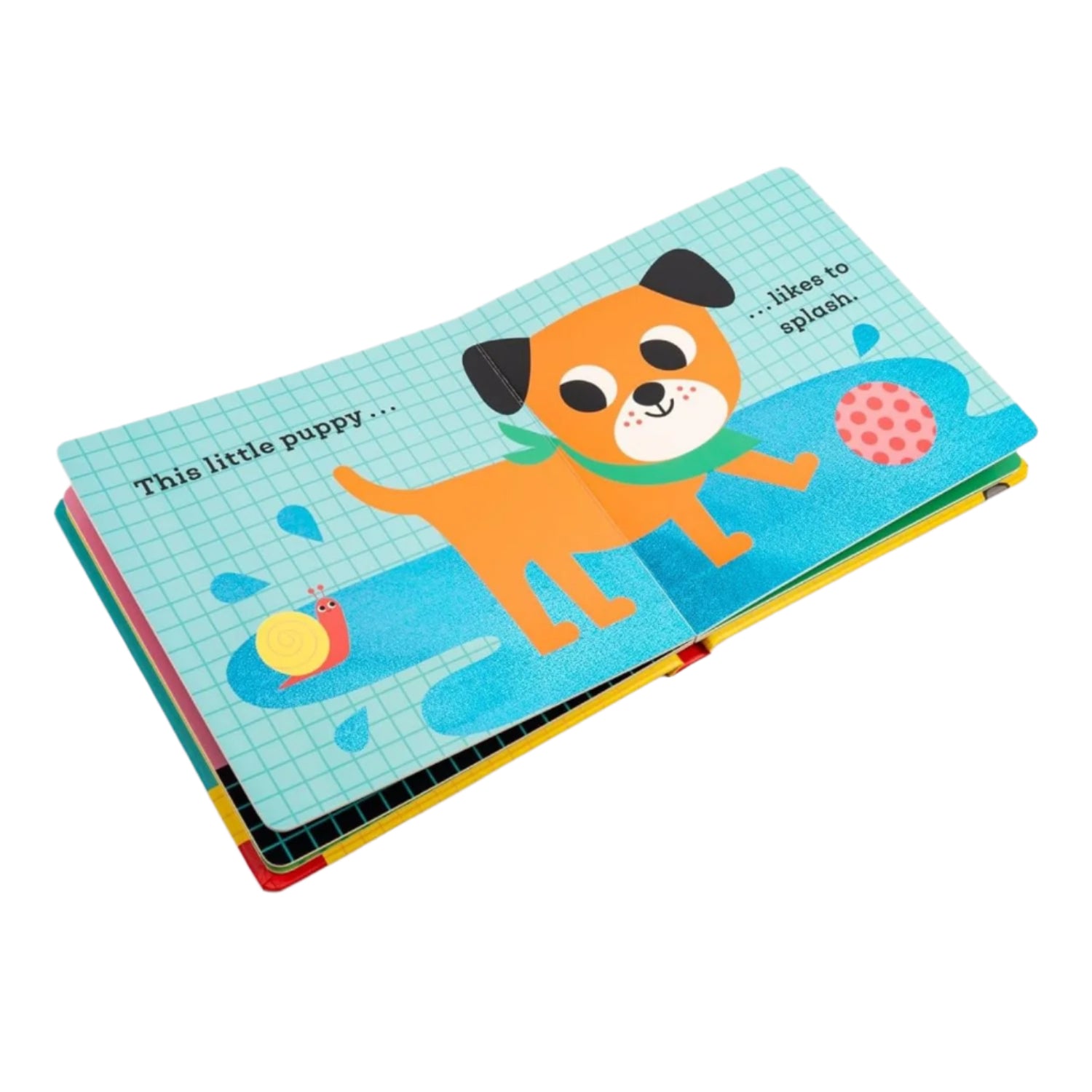 Children's book with a cartoon dog on a blue background