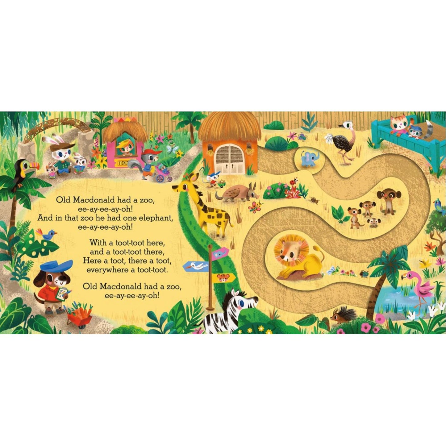 Old Macdonald had a Zoo: A Nursery Rhyme Counting Book for Toddlers | Interactive Board Book