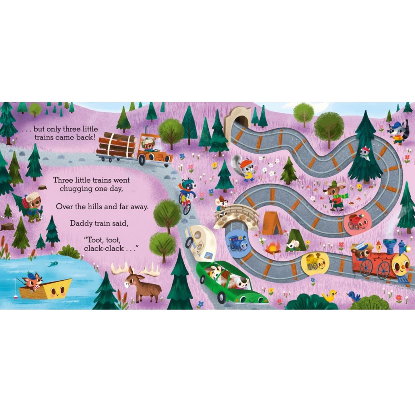 Five Little Trains: A Nursery Rhyme Counting Book for Toddlers | Interactive Board Book