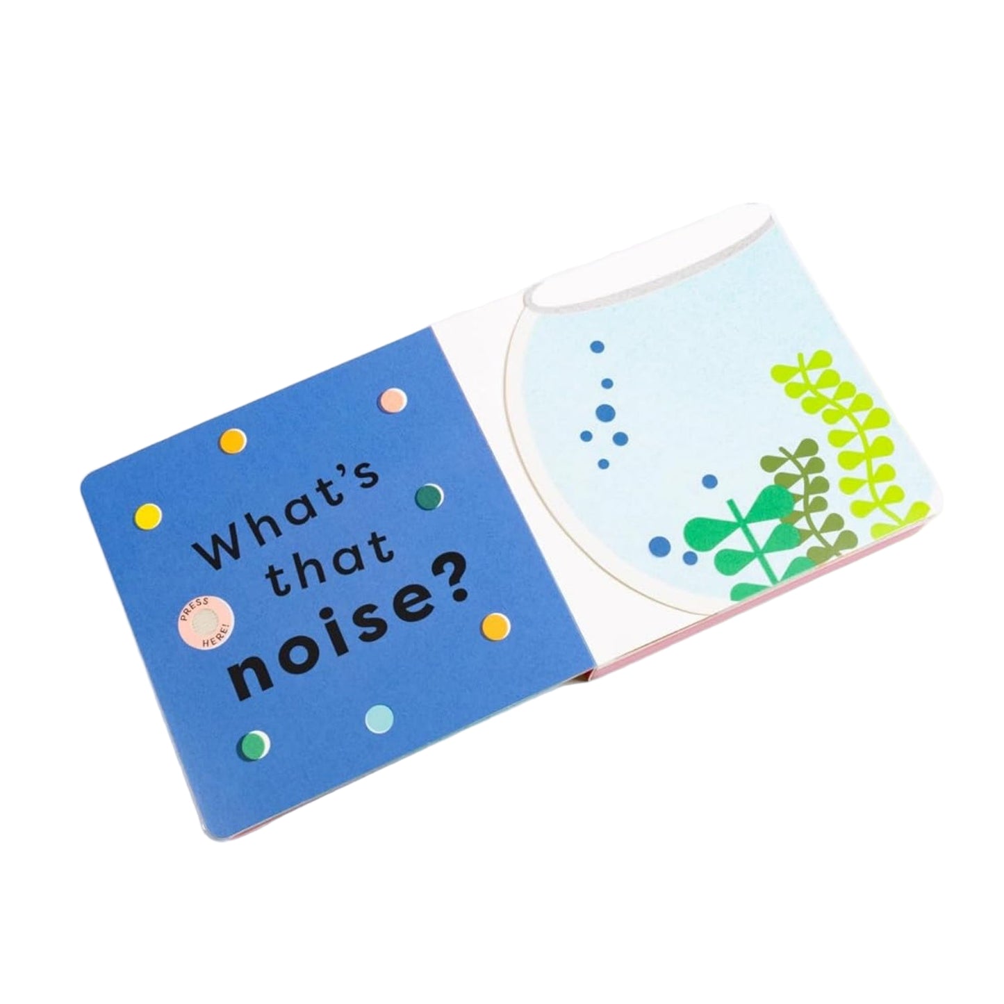 Children's book titled 'What's that noise?' with a blue cover and colorful text on a white background.