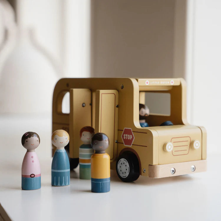 School Bus with Figures | Wooden Toy Set for Imaginative Play