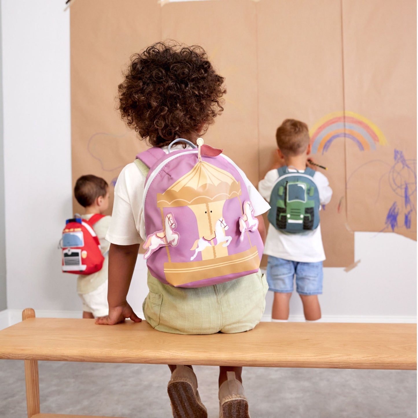 Tiny Drivers Carousel | Mini Backpack | Kid's Backpack for Creche, Nursery & School