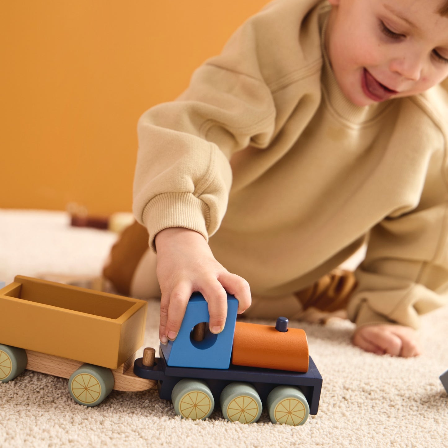 Farm Animal Wood Train | Wooden Toddler Activity Toy