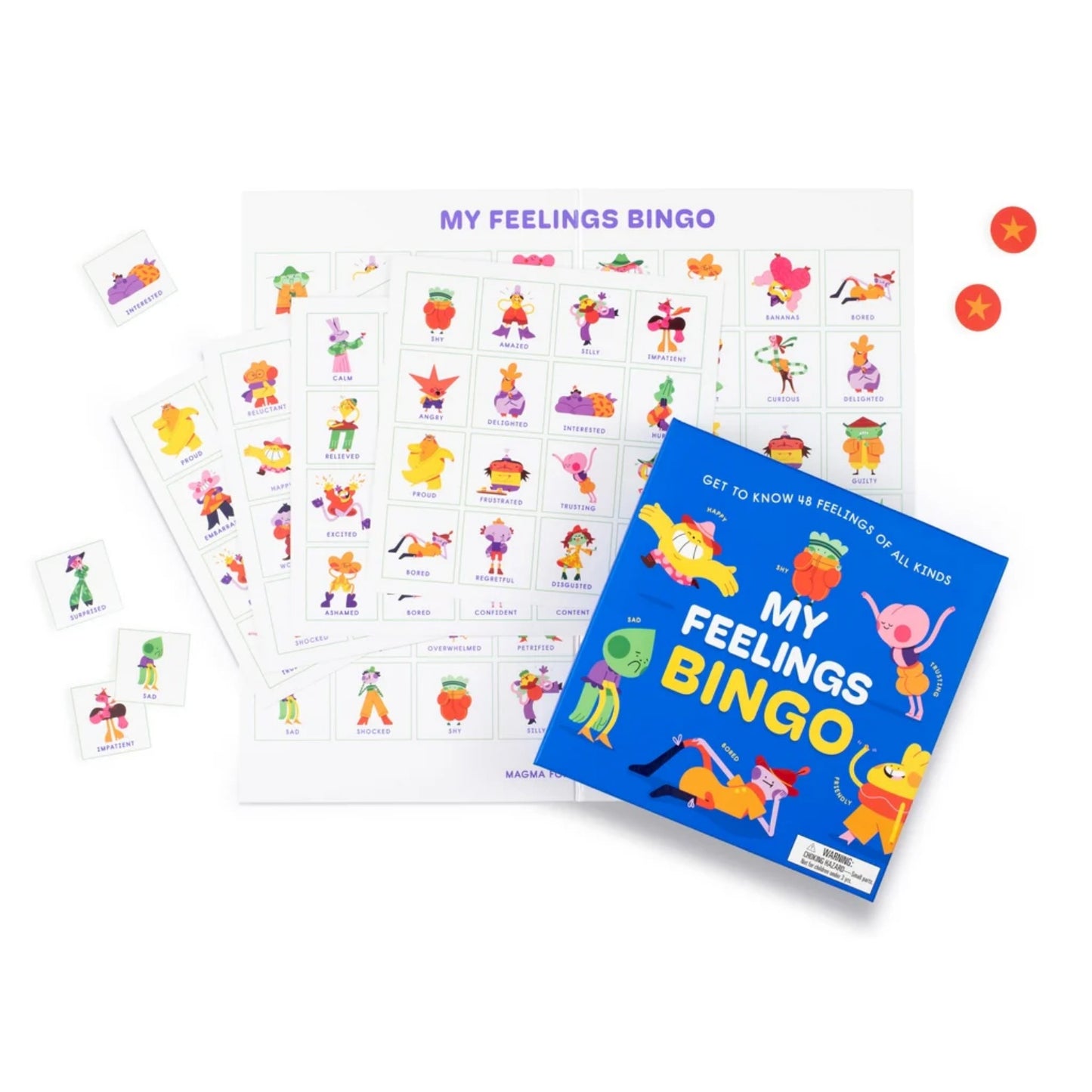 My Feelings Bingo - Get To Know 48 Feelings of All Kinds | Children's Bingo Sets