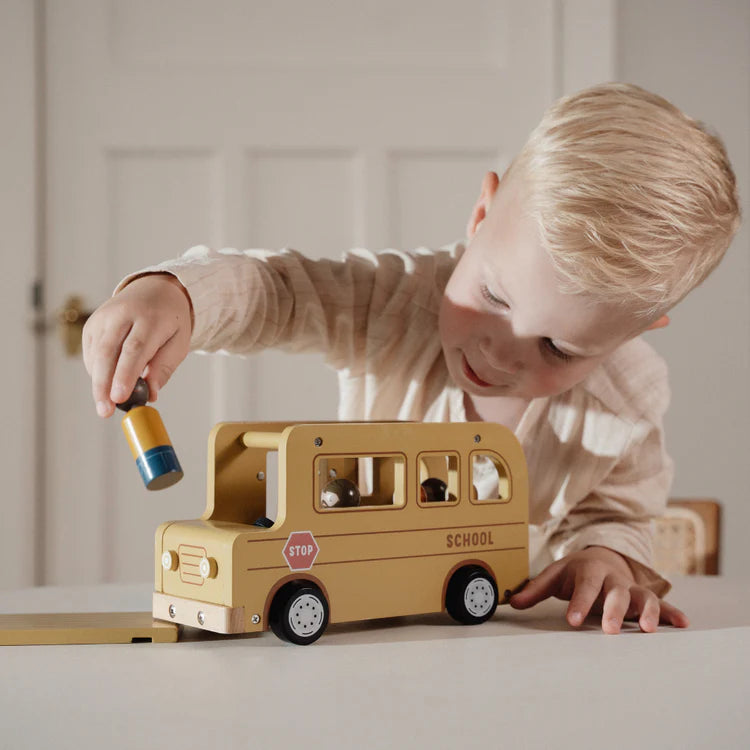 School Bus with Figures | Wooden Toy Set for Imaginative Play