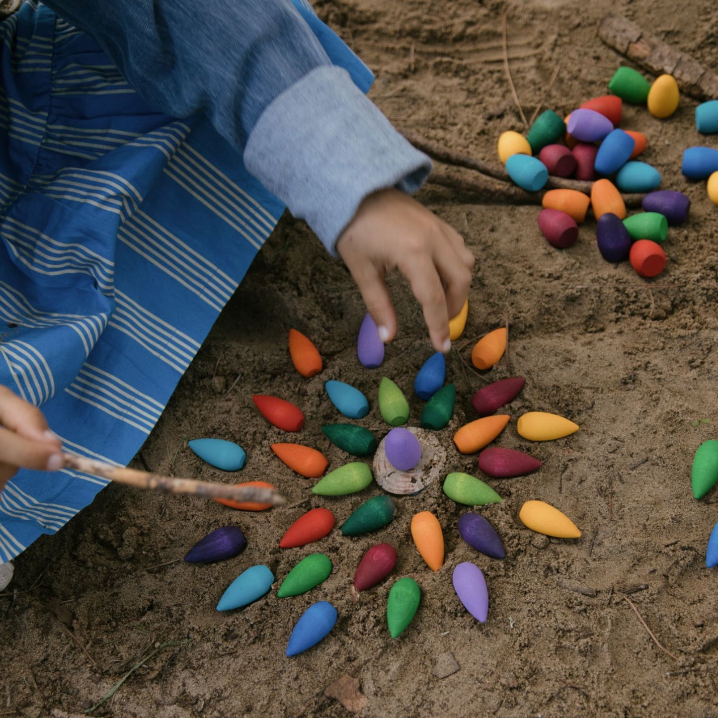 Mandala Rainbow Snowflakes | 36 Pieces | Wooden Toys for Kids | Open-Ended Play