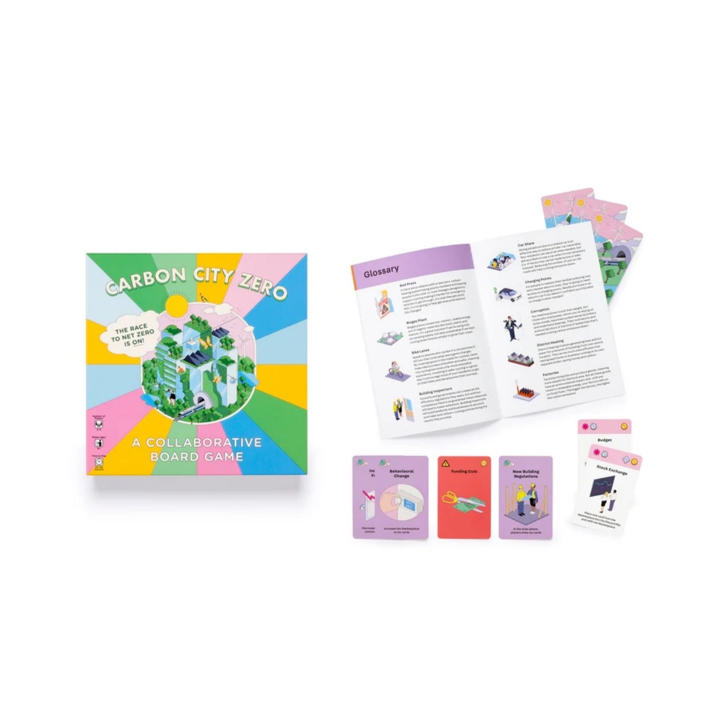 Carbon City Zero - A Collaborative Board Game: Can you work together for a carbon-neutral future? | Children's Board Games