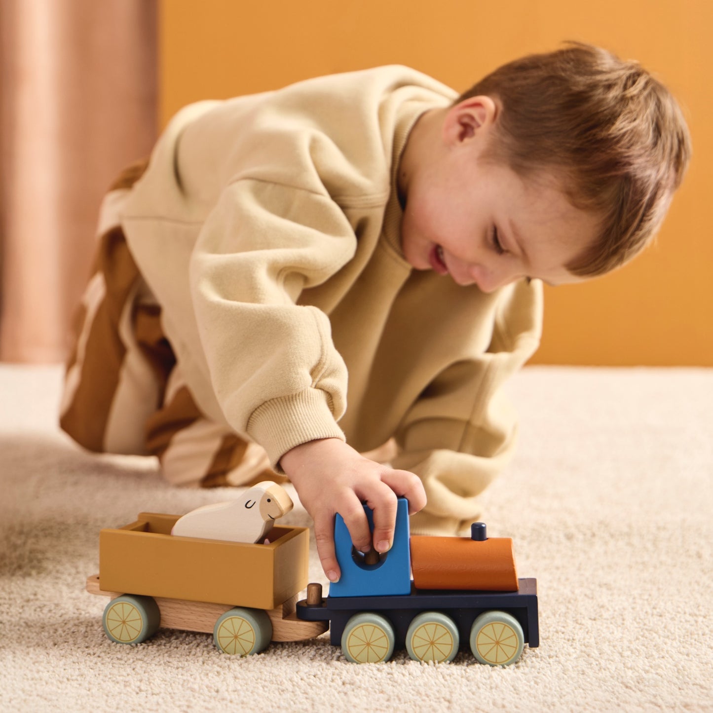 Farm Animal Wood Train | Wooden Toddler Activity Toy