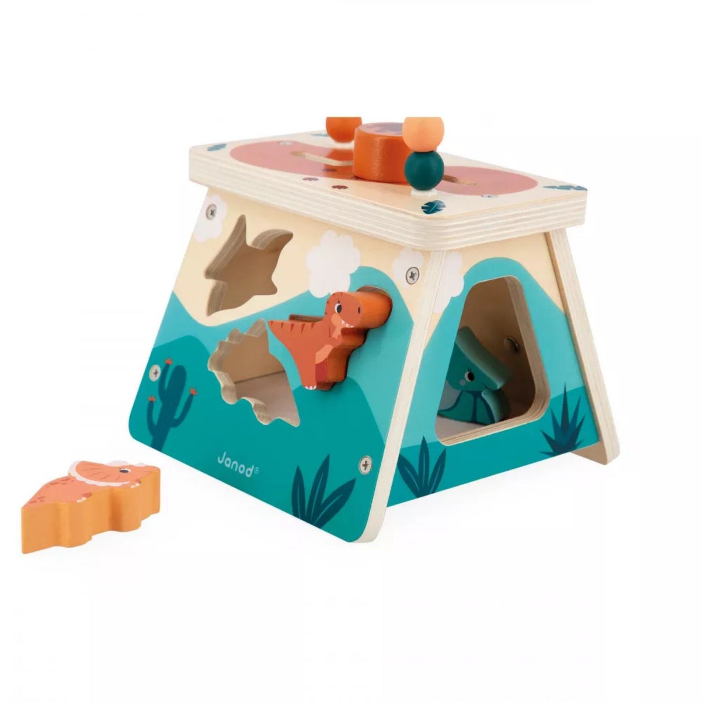 Multi Activity Volcano | Wooden Toddler Activity Toy