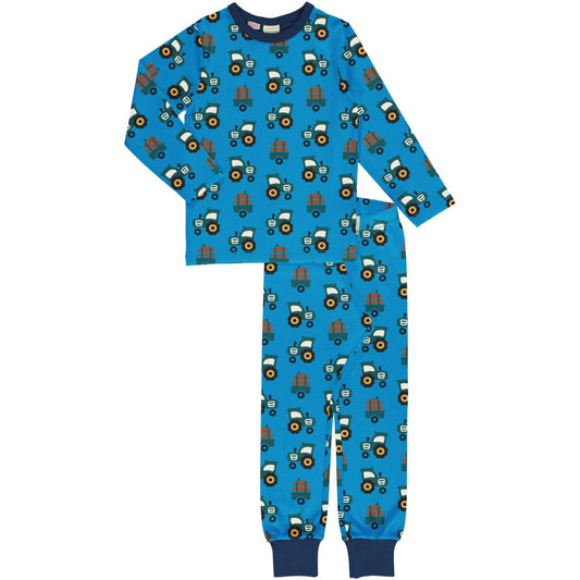 Maxomorra Tractor Long Sleeve Pyjama Set | Forest Collection | GOTS Organic Cotton | Front | BeoVERDE Ireland