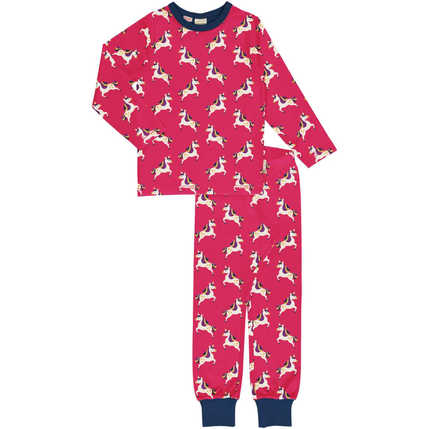 Maxomorra Unicorn Long Sleeve Pyjama Set | Forest Collection | GOTS Organic Cotton | Front | BeoVERDE Ireland