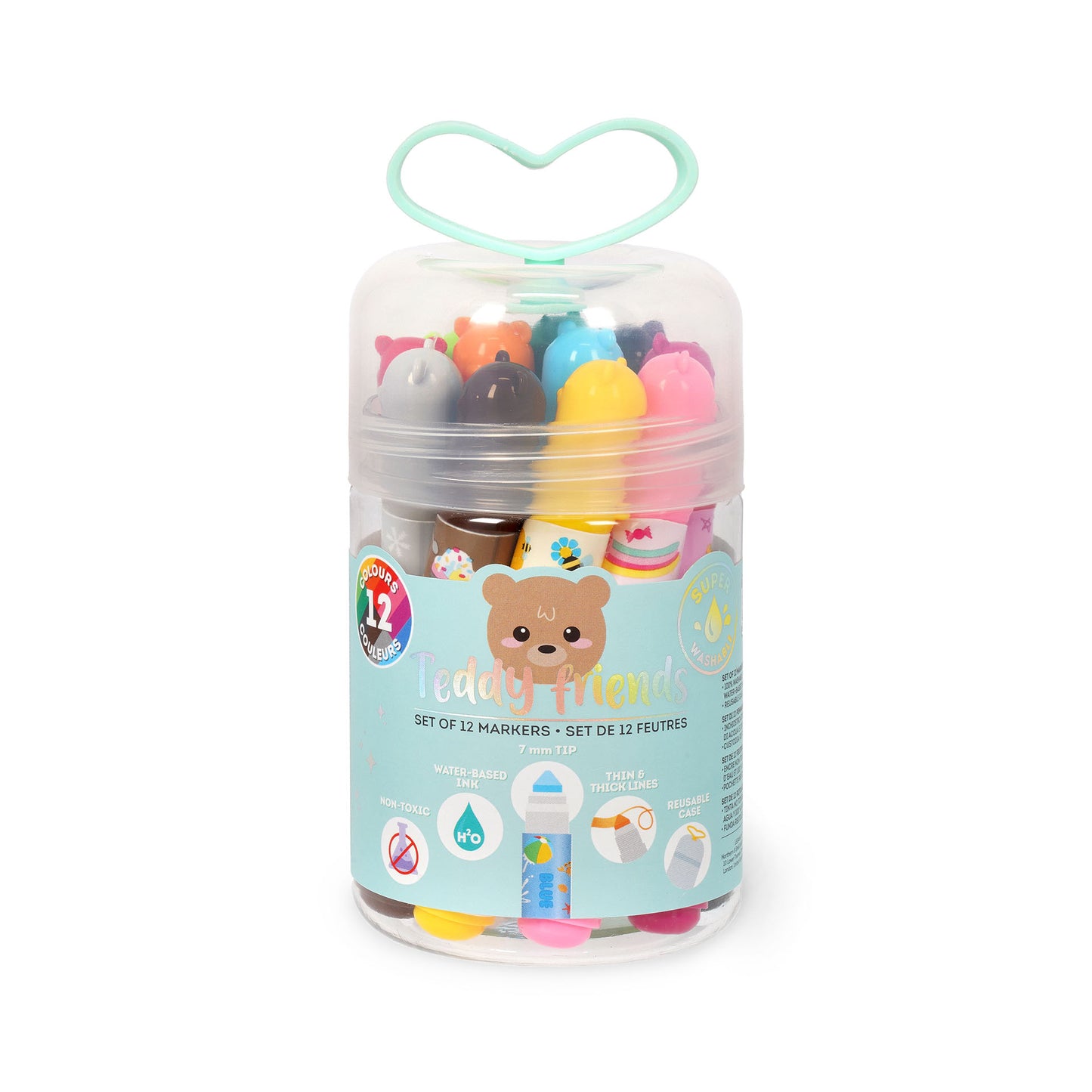 12 Colours Marker Pen Set | Teddy Friends