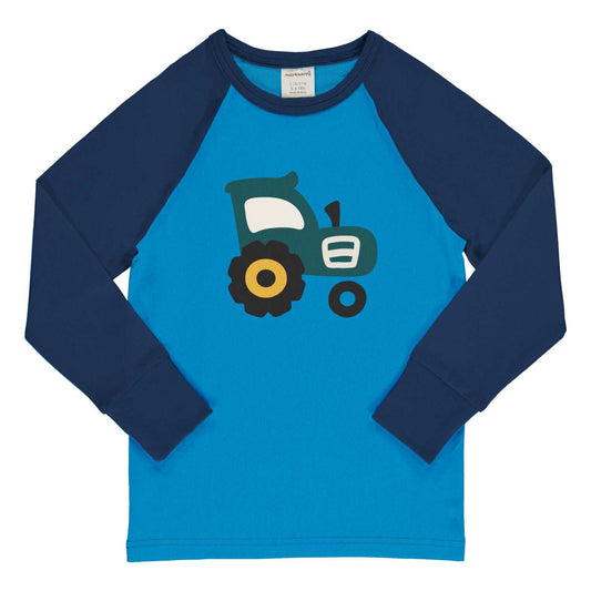 Maxomorra Tractor Long Sleeve Raglan Top | Forest Collection | GOTS Organic Cotton | Front | BeoVERDE Ireland