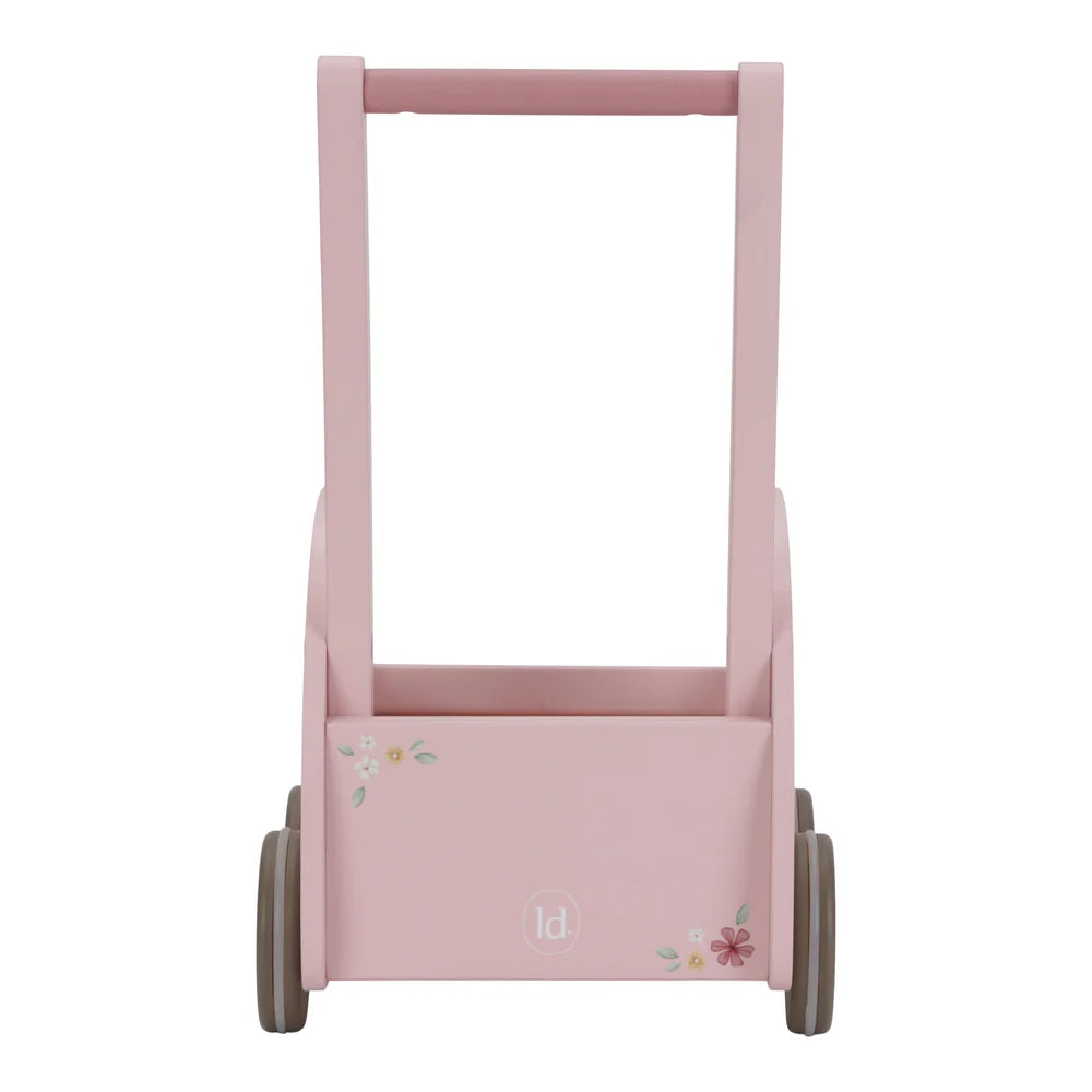 Baby Walker Pink | Wooden Push Along Trolley | Wooden Toddler Activity Toy