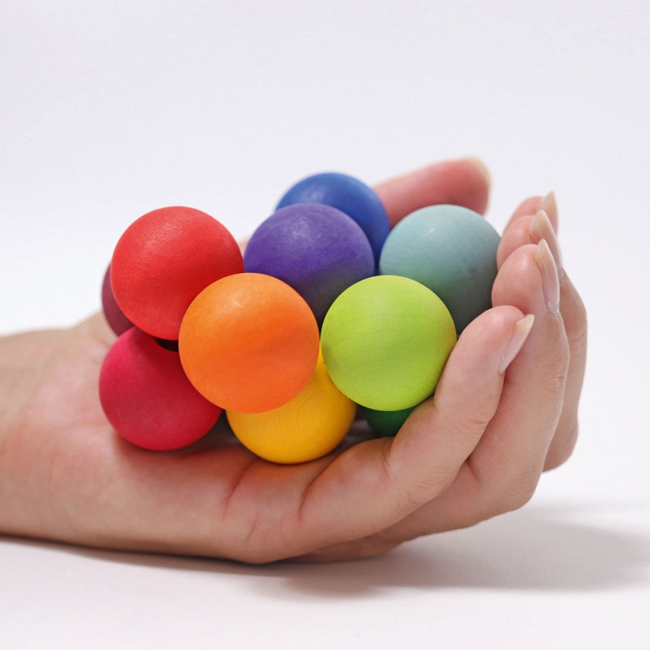 Rainbow Beads Grasper | Baby’s First Wooden Toy