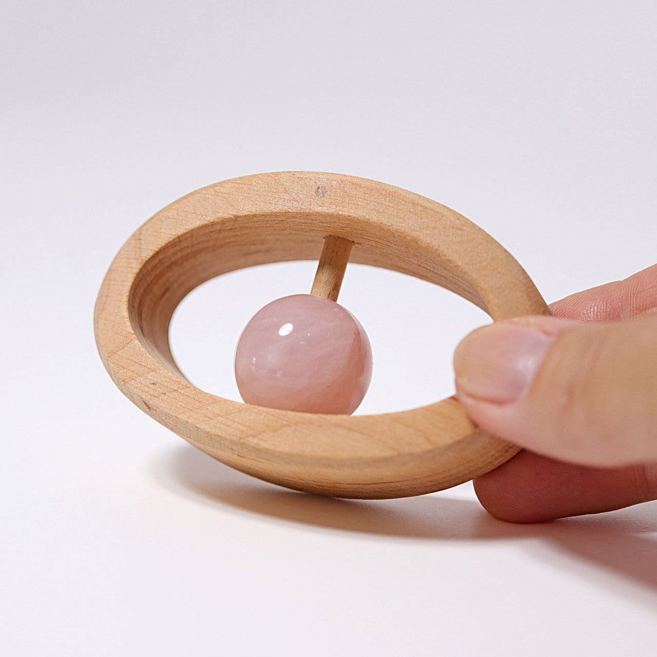 Rose Quartz Rattle | Rattle & Clutching Toy | Baby’s First Wooden Toy