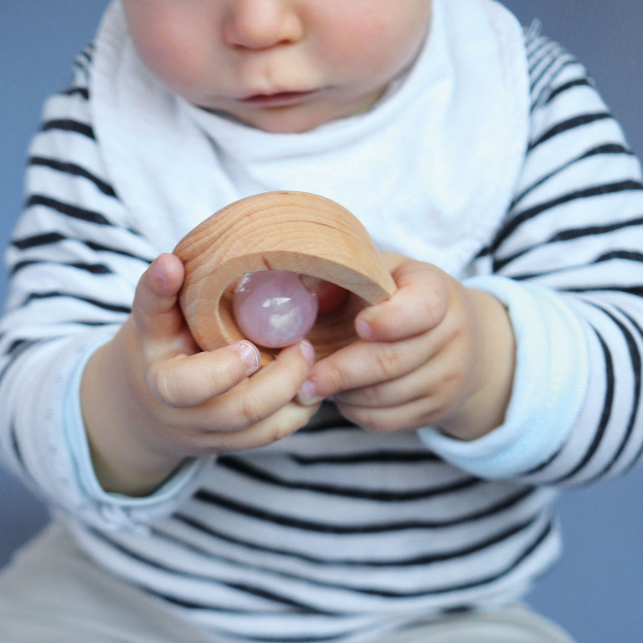 Rose Quartz Rattle | Rattle & Clutching Toy | Baby’s First Wooden Toy