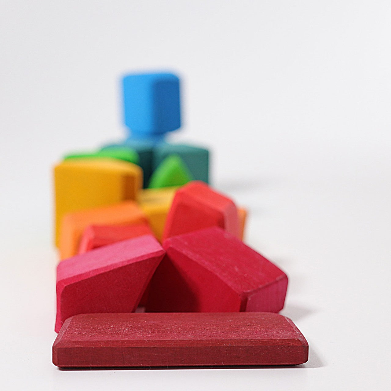 Coloured Waldorf Blocks | Irregular Wooden Blocks for Open-Ended Play | Wooden Toys for Kids