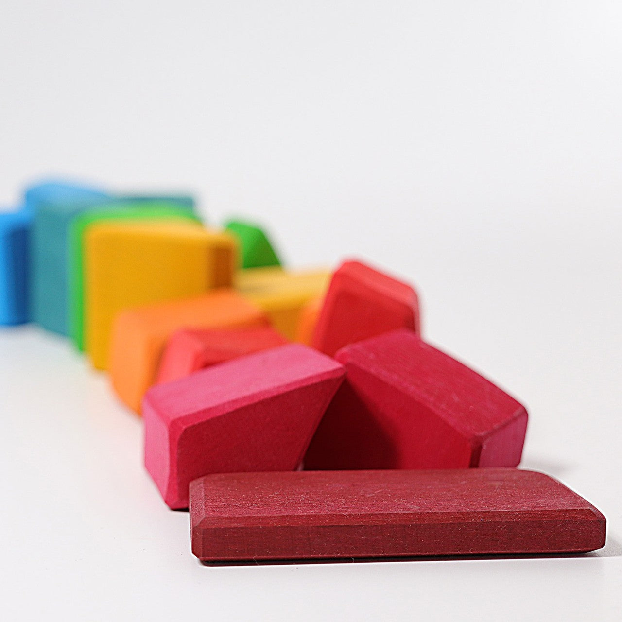 Coloured Waldorf Blocks | Irregular Wooden Blocks for Open-Ended Play | Wooden Toys for Kids