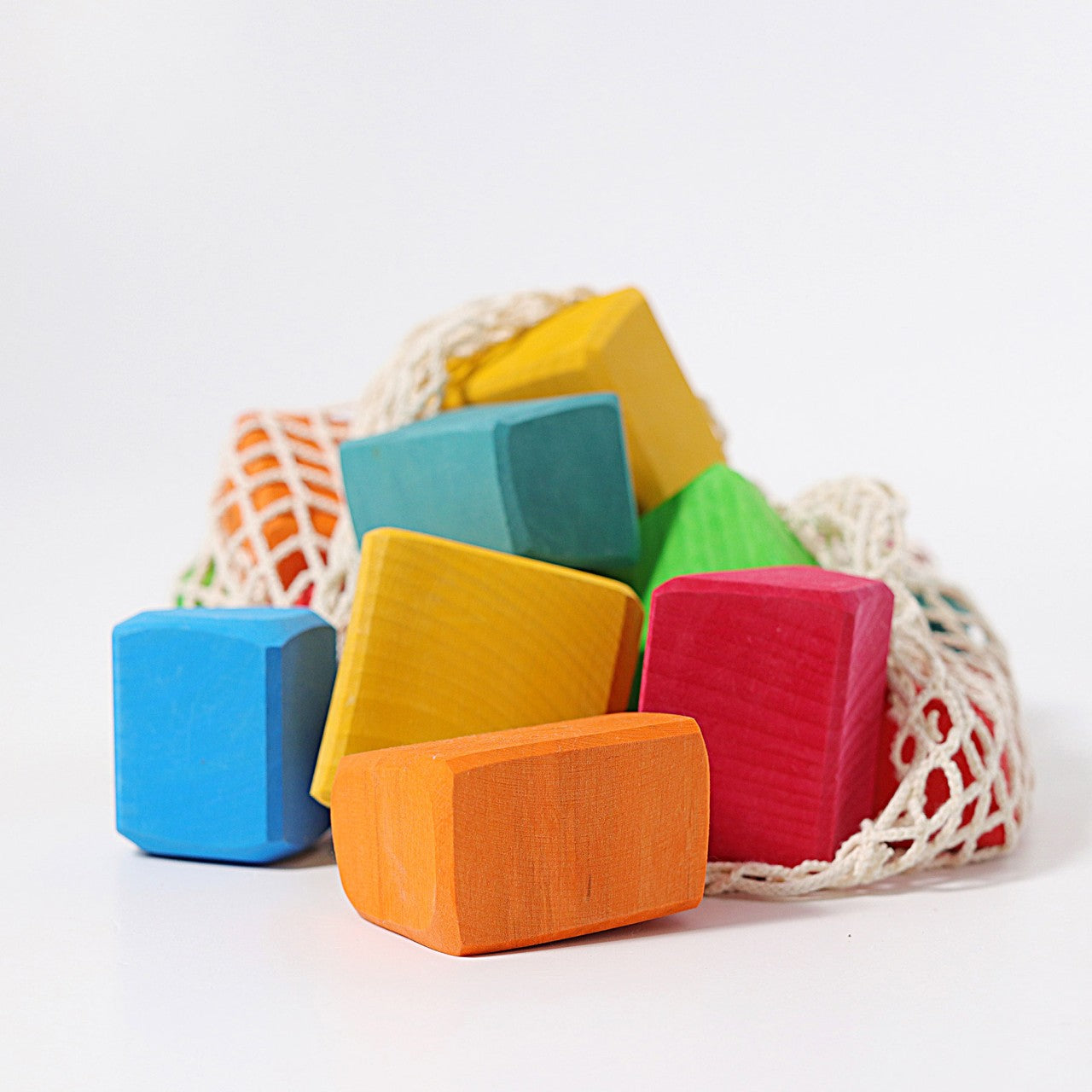 Coloured Waldorf Blocks | Irregular Wooden Blocks for Open-Ended Play | Wooden Toys for Kids