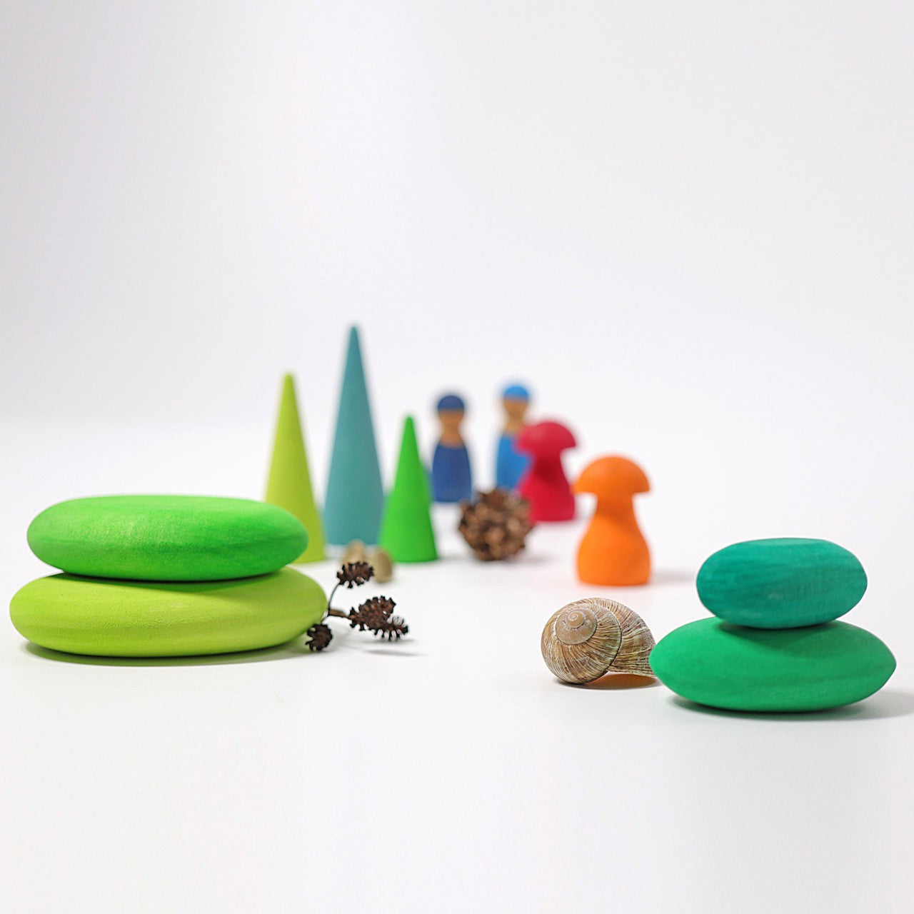 Moss Pebbles Building Set | Wooden Toys for Kids | Open-Ended Play