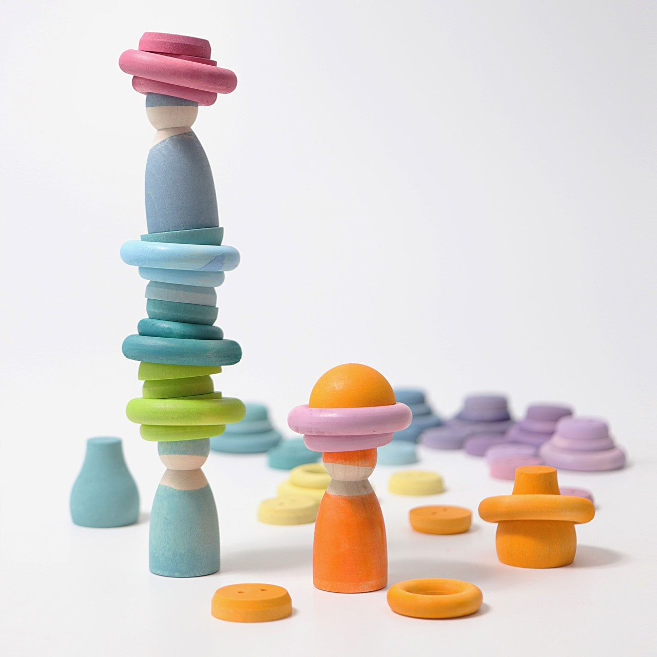 Pastel Wooden Building Rings | Sorting & Stacking Toys for Kids
