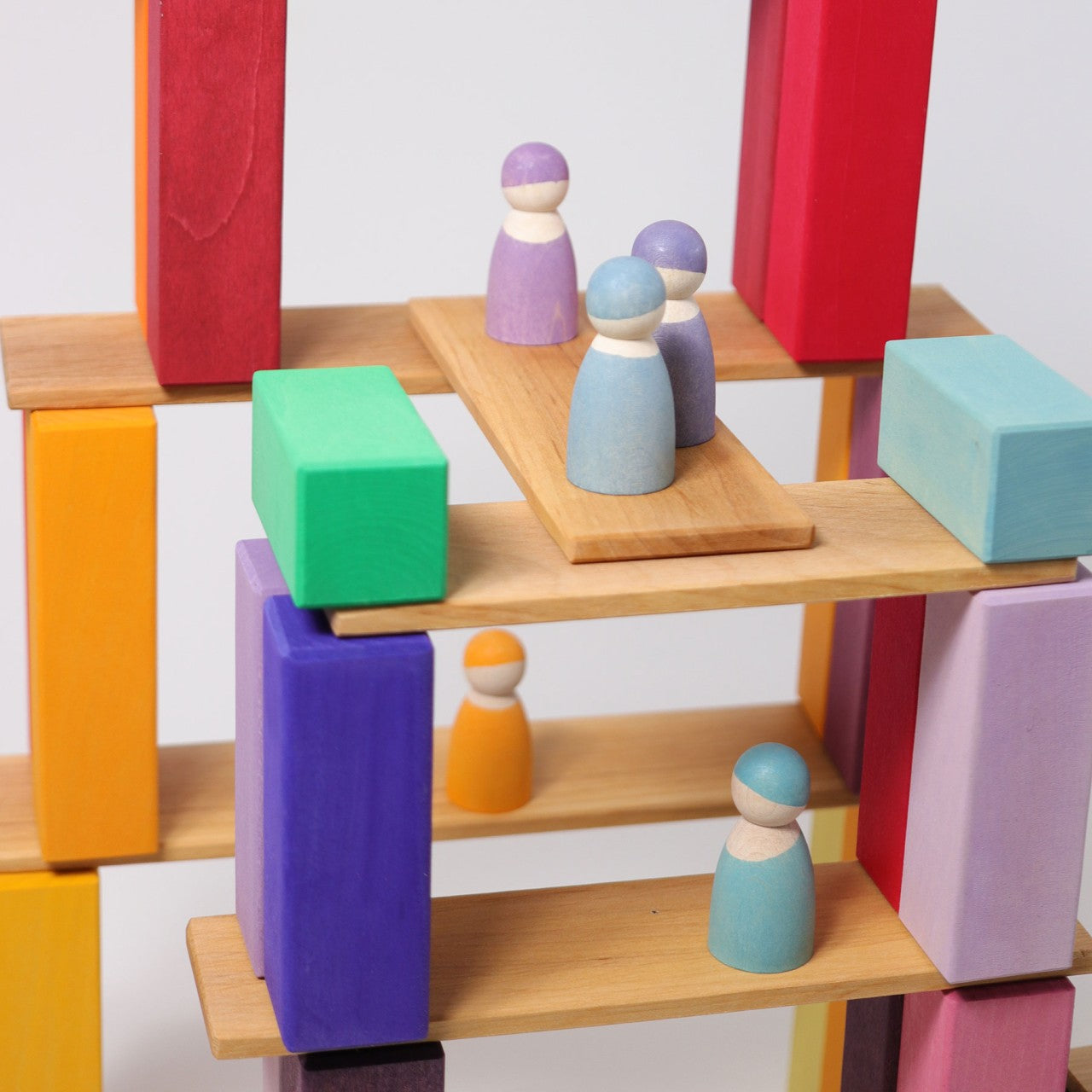 12 Pastel Friends | Wooden Toy Figures | Open-Ended Play