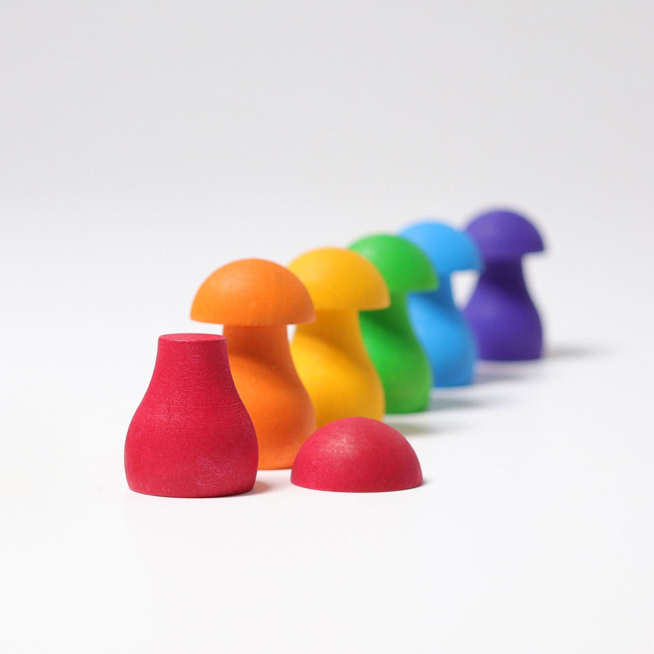 Rainbow Wooden Mushrooms | Sorting & Stacking Toys for Kids