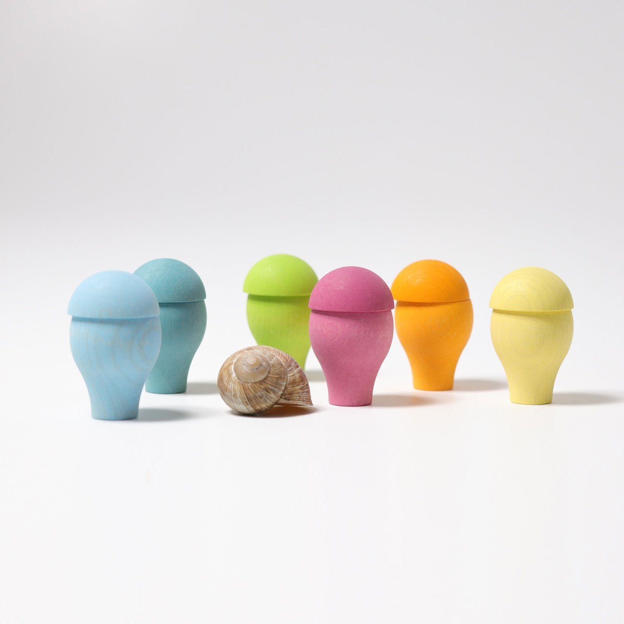 Pastel Wooden Mushrooms | Sorting & Stacking Toys for Kids