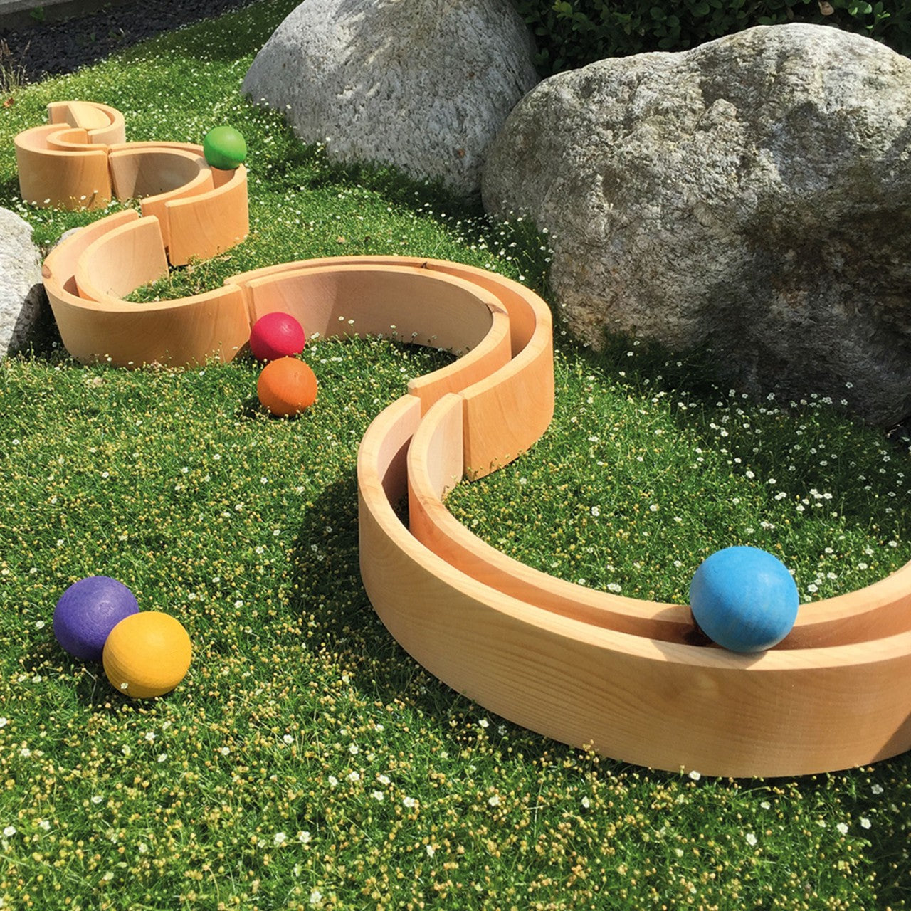 Large Natural Rainbow | 12 Pieces | Wooden Stacking Toys for Kids | Open-Ended Play