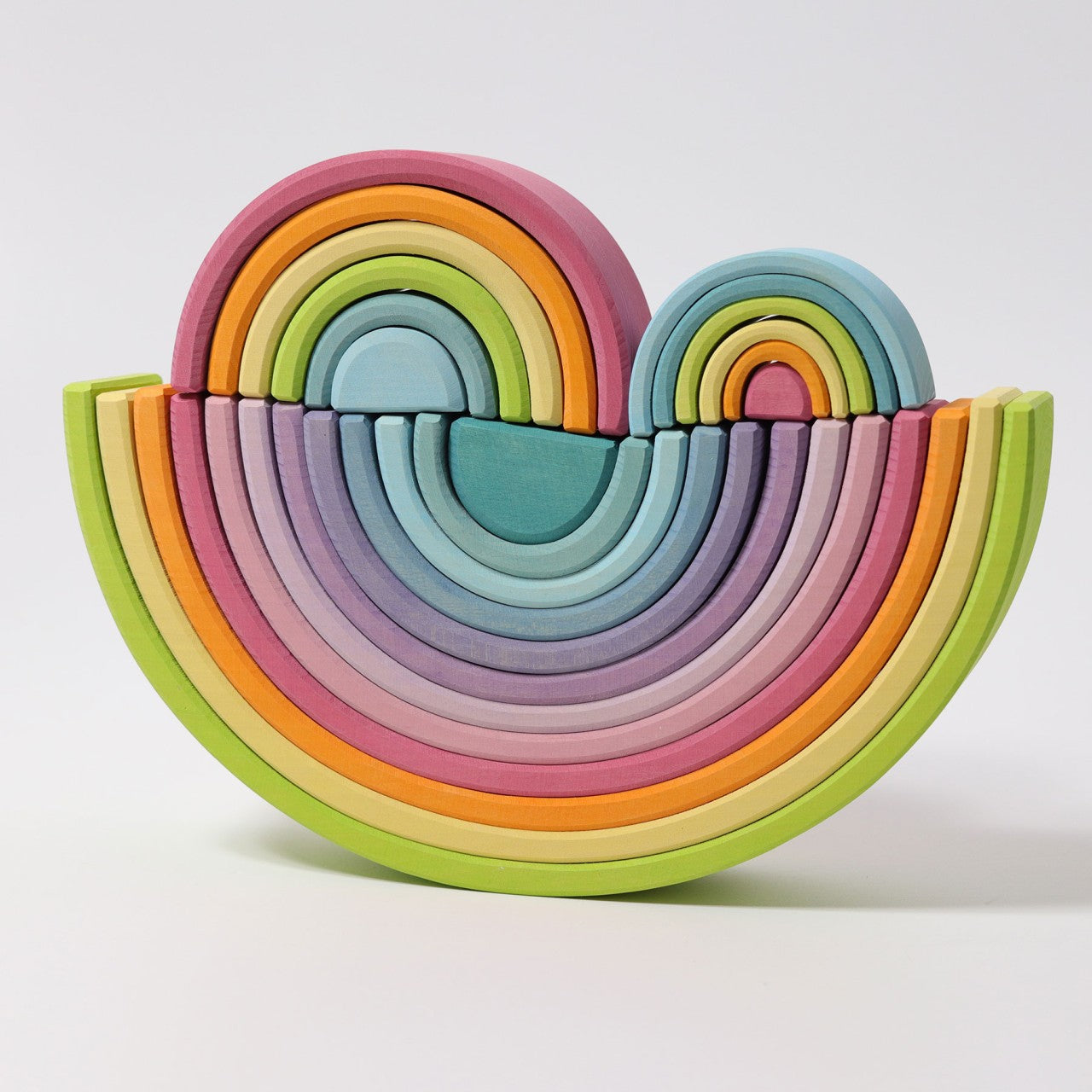 Large Pastel Rainbow | 12 Pieces | Wooden Toys for Kids | Open-Ended Play
