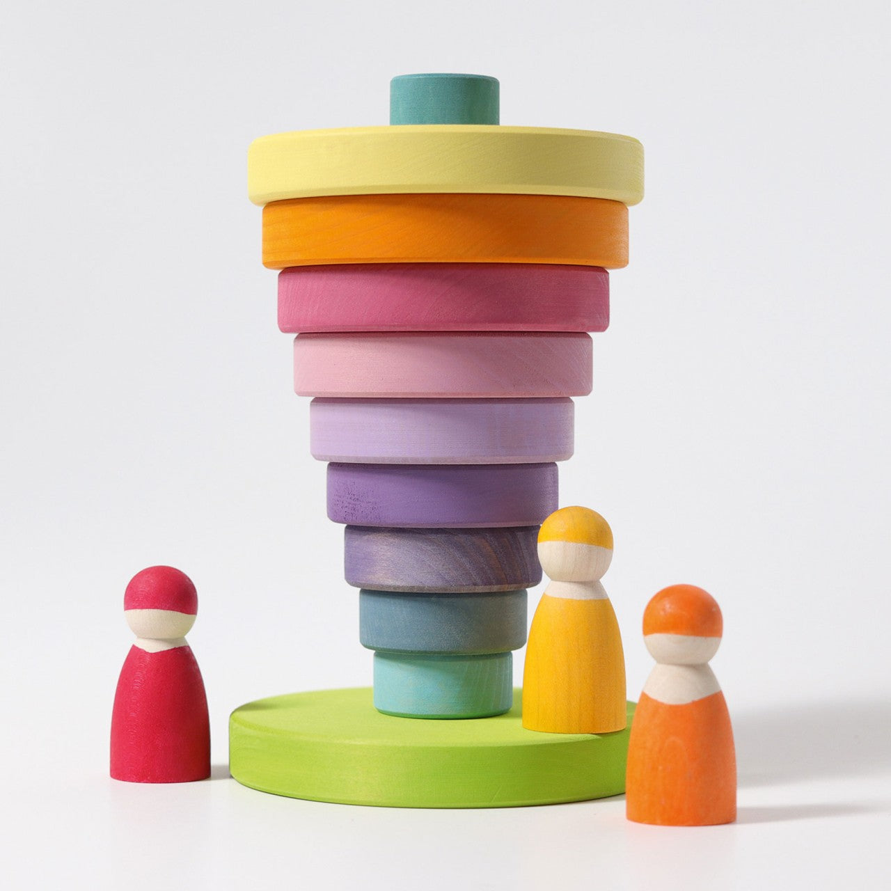 Pastel Conical Tower Stacker | Wooden Toys for Kids | Toddler Activity Toy