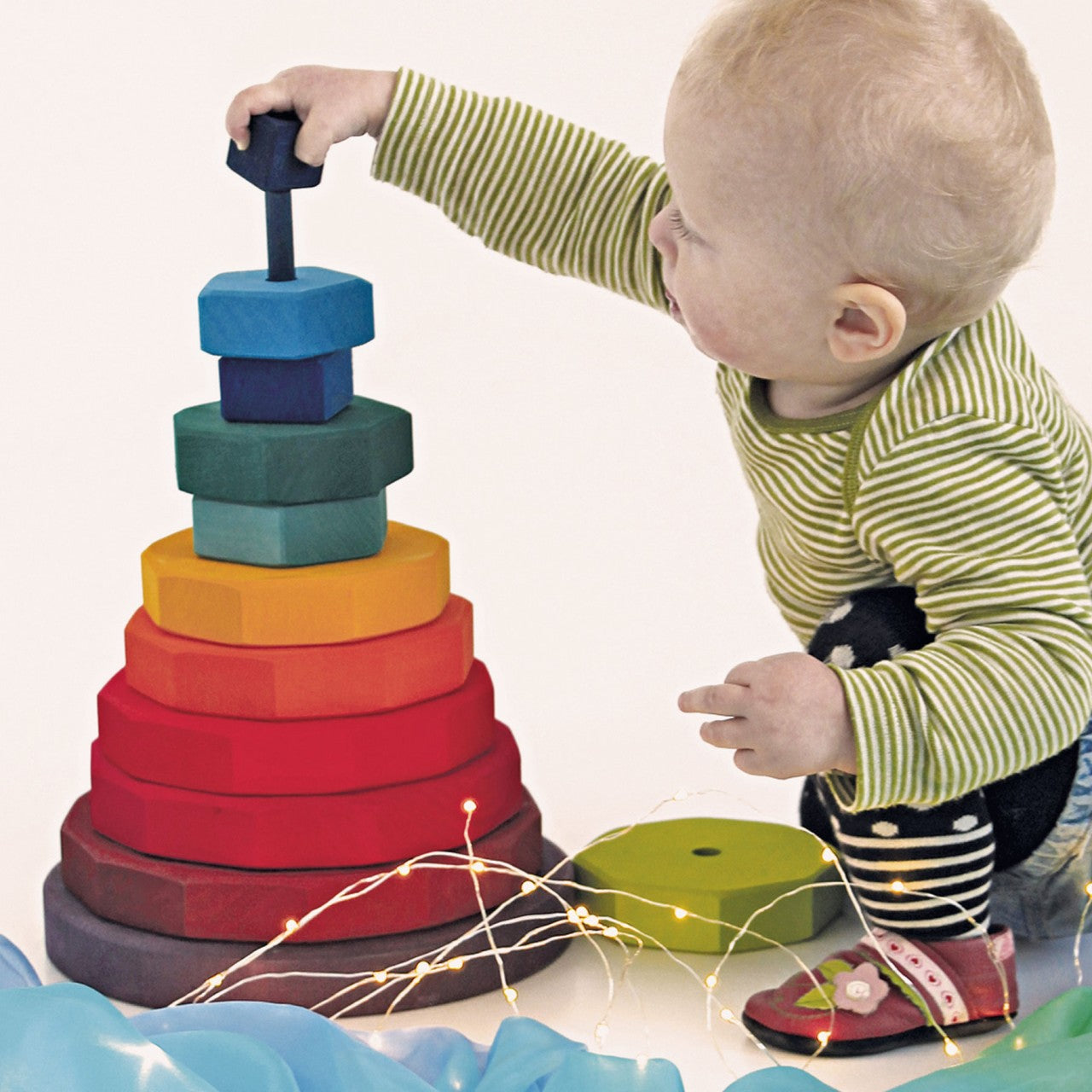 Giant Geometrical Stacking Tower | Wooden Toys for Kids | Toddler Activity Toy
