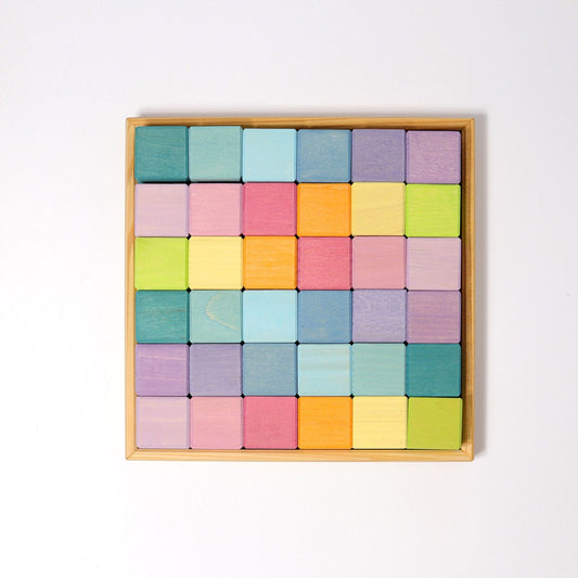 Pastel Mosaic | Building Set | Wooden Toys for Kids | Open-Ended Play