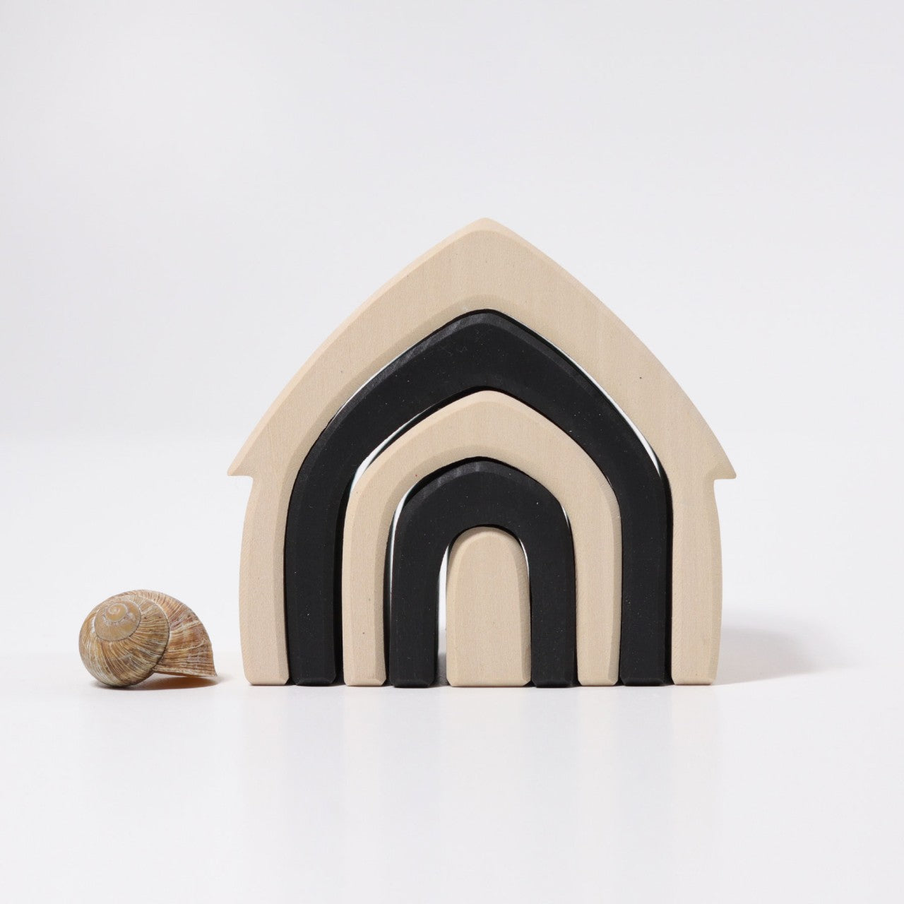 Monochrome House | 5 Pieces | Wooden Toys for Kids | Open-Ended Play