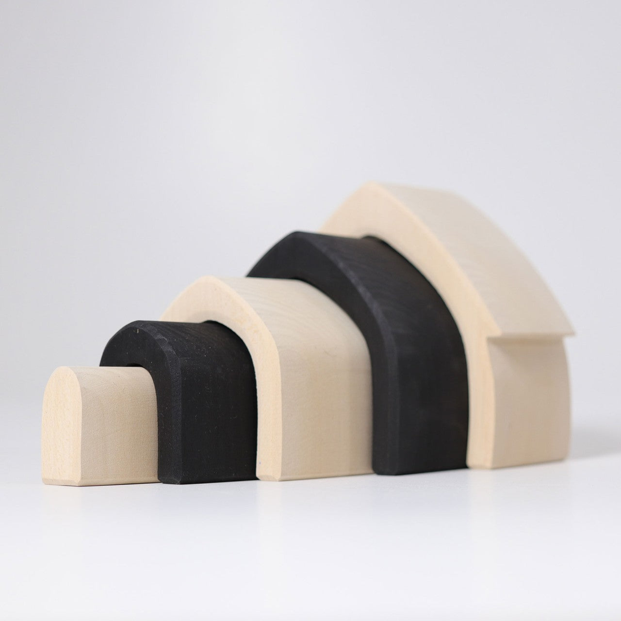 Monochrome House | 5 Pieces | Wooden Toys for Kids | Open-Ended Play