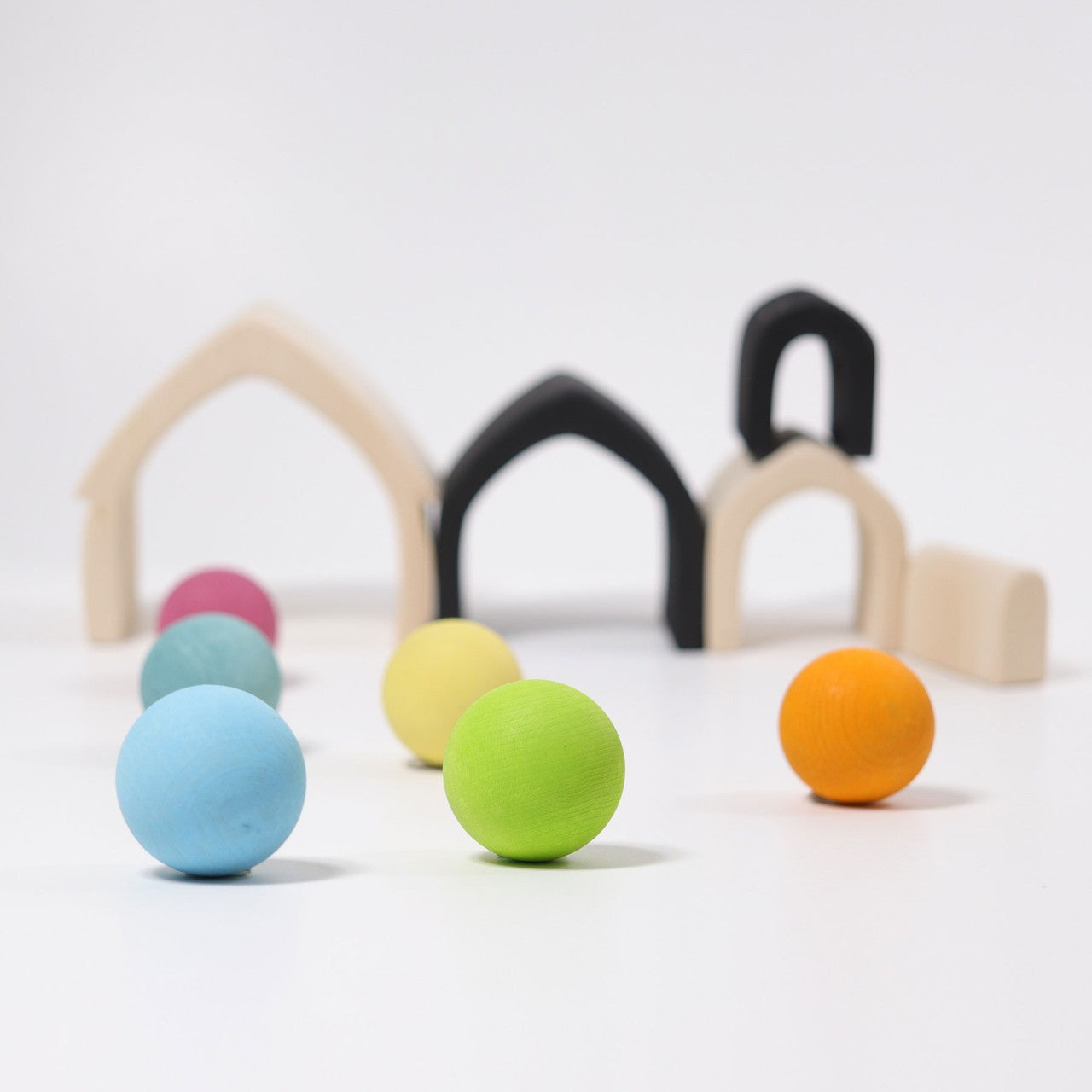 Monochrome House | 5 Pieces | Wooden Toys for Kids | Open-Ended Play