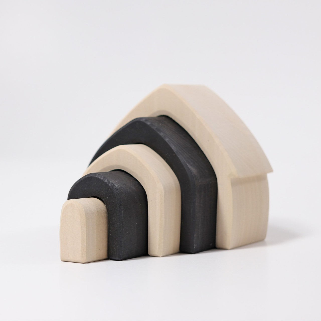 Monochrome House | 5 Pieces | Wooden Toys for Kids | Open-Ended Play