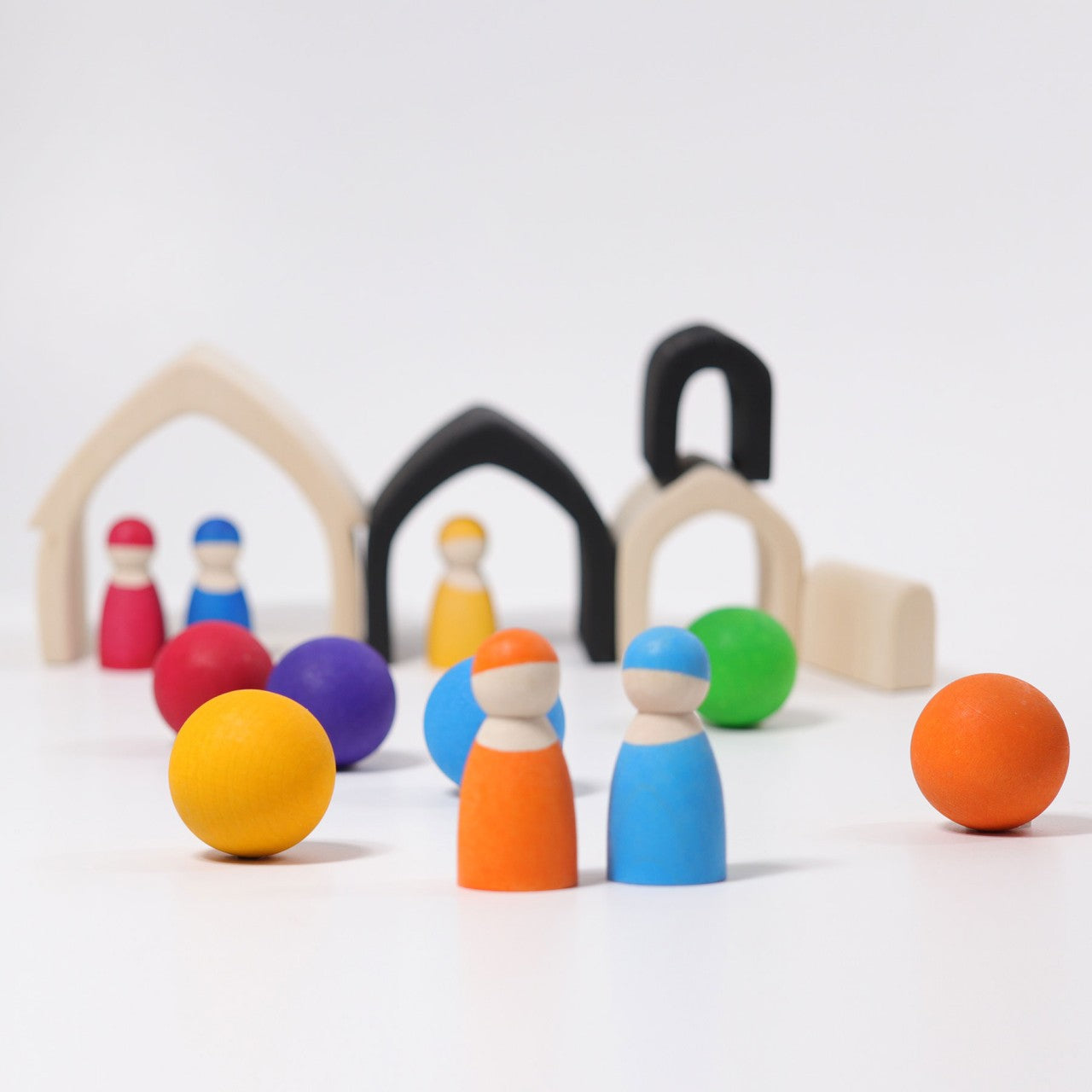 Monochrome House | 5 Pieces | Wooden Toys for Kids | Open-Ended Play