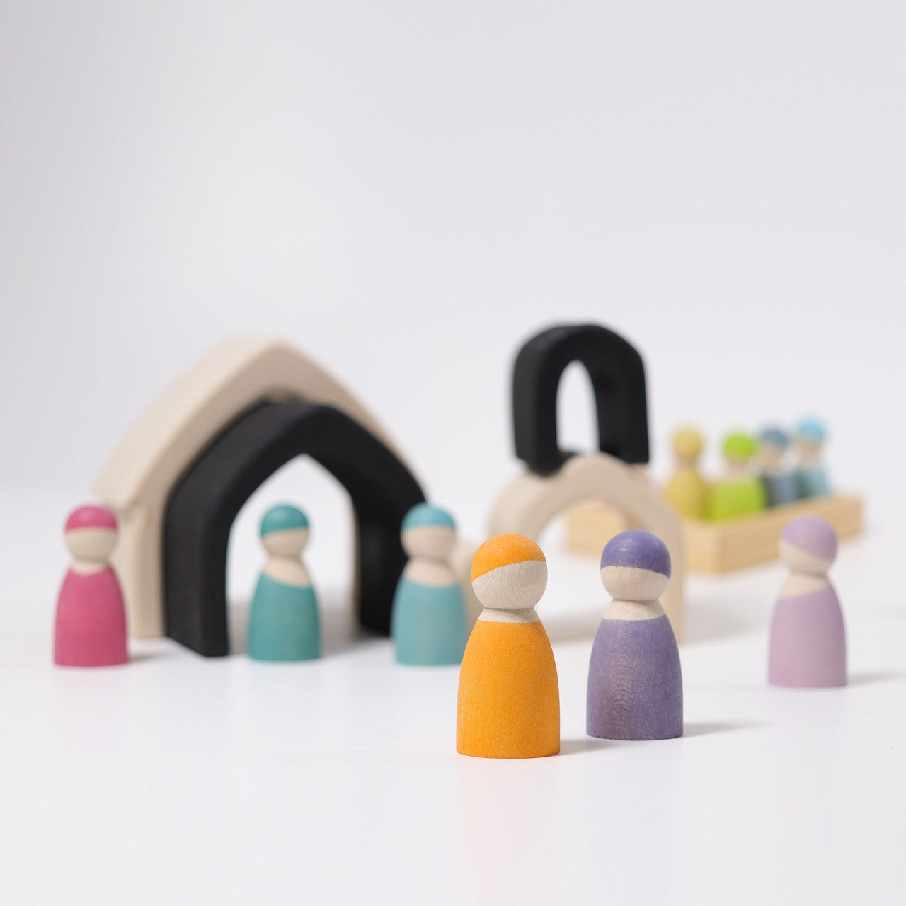 Monochrome House | 5 Pieces | Wooden Toys for Kids | Open-Ended Play