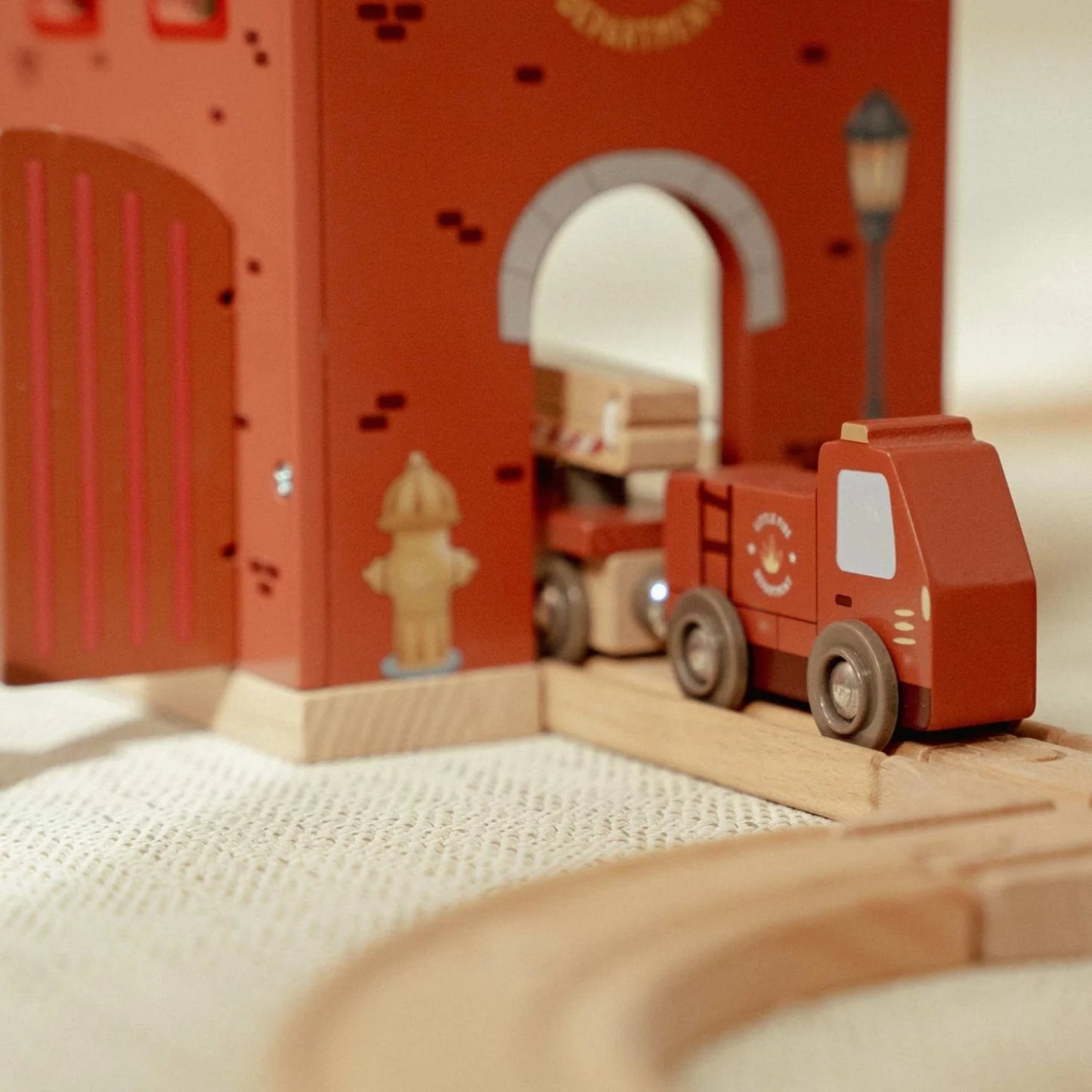 Fire Station Play Set | Wooden Toy Set for Imaginative Play