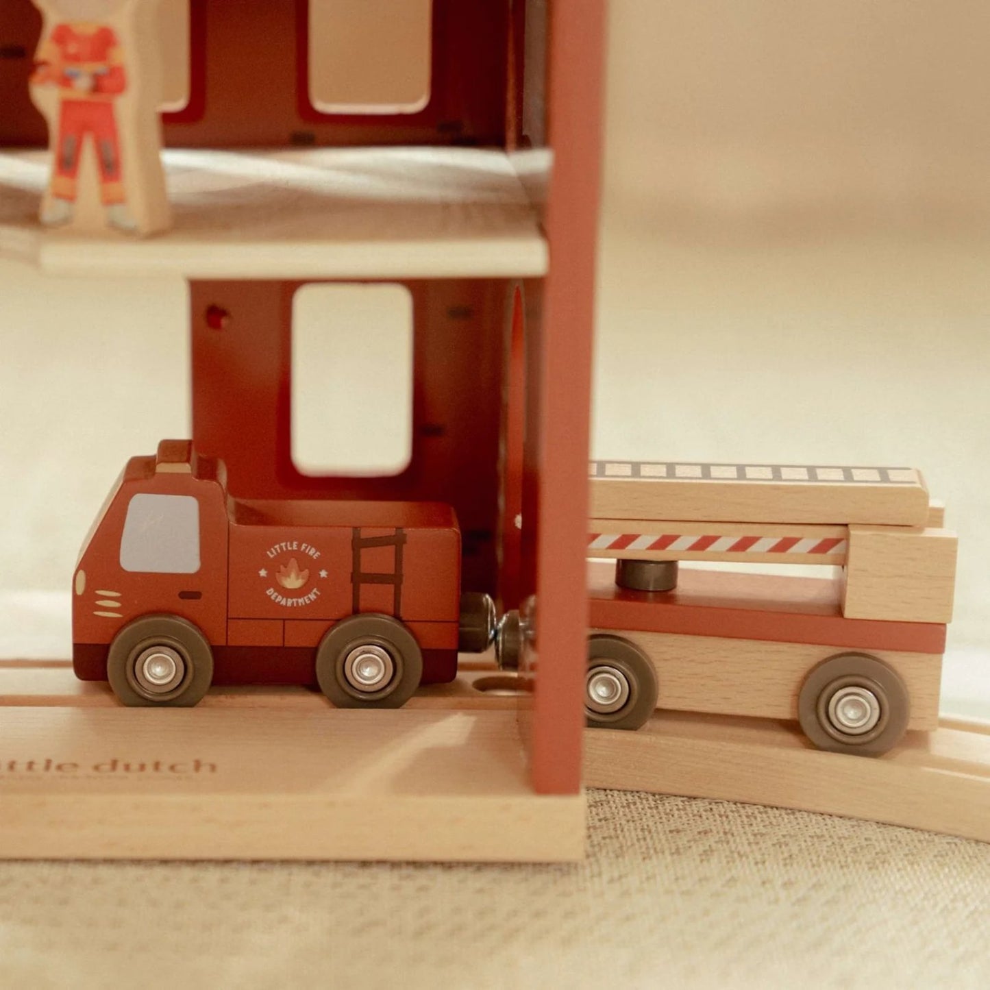 Fire Station Play Set | Wooden Toy Set for Imaginative Play