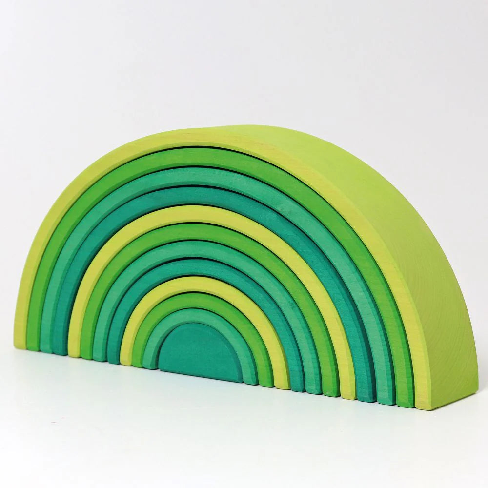 Large Meadow Green Rainbow | 12 Pieces | Wooden Stacking Toys for Kids | Open-Ended Play