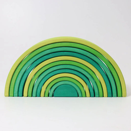 Large Meadow Green Rainbow | 12 Pieces | Wooden Stacking Toys for Kids | Open-Ended Play