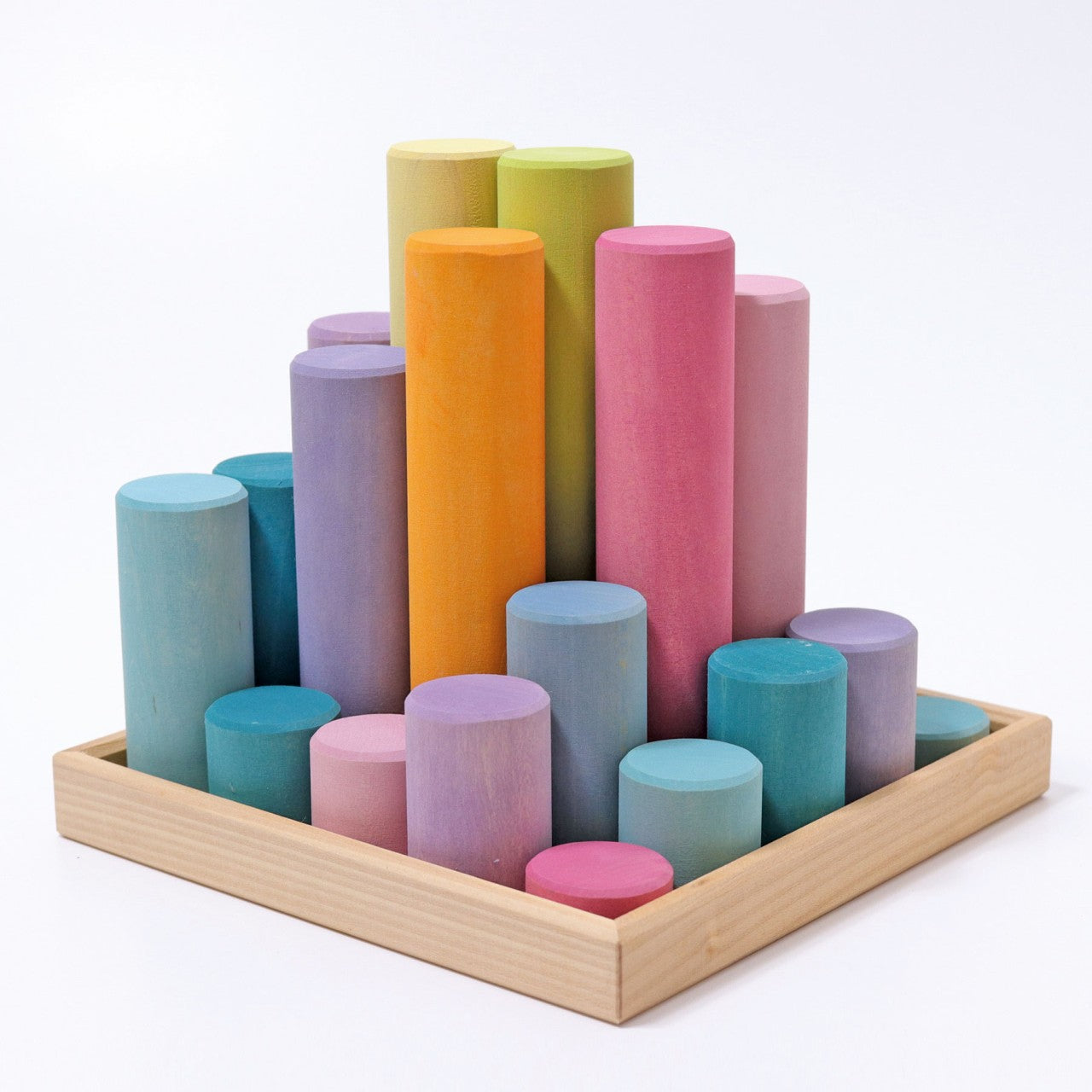 Pastel Large Building Rollers | Wooden Toys for Kids | Toddler Activity Toy