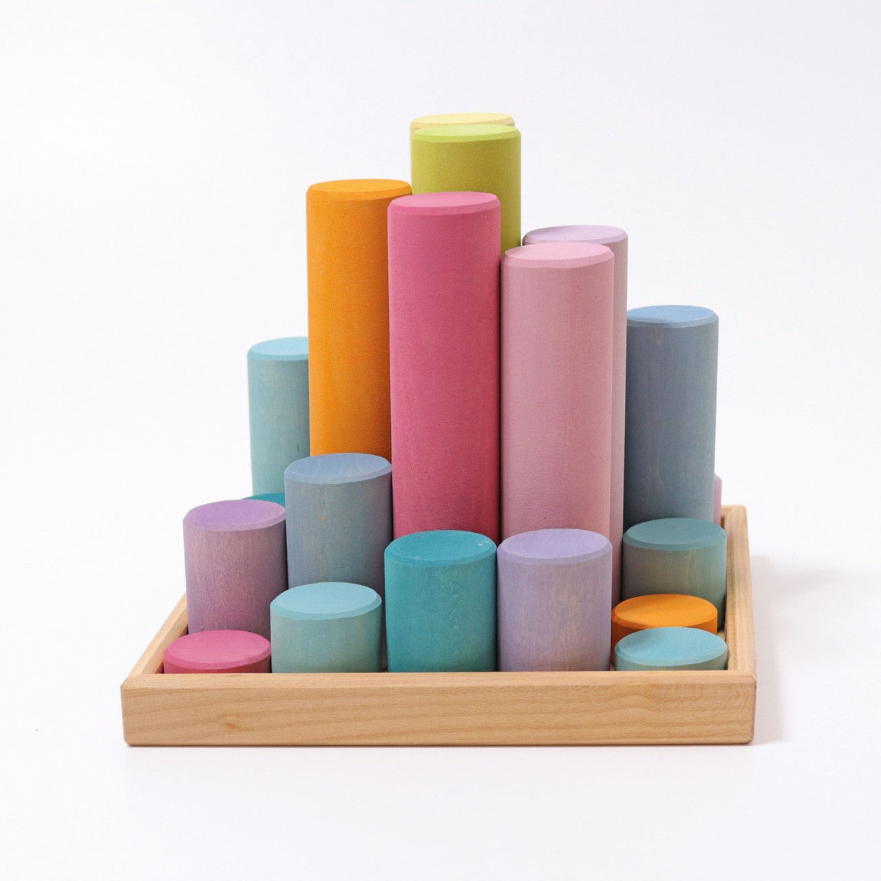 Pastel Large Building Rollers | Wooden Toys for Kids | Toddler Activity Toy