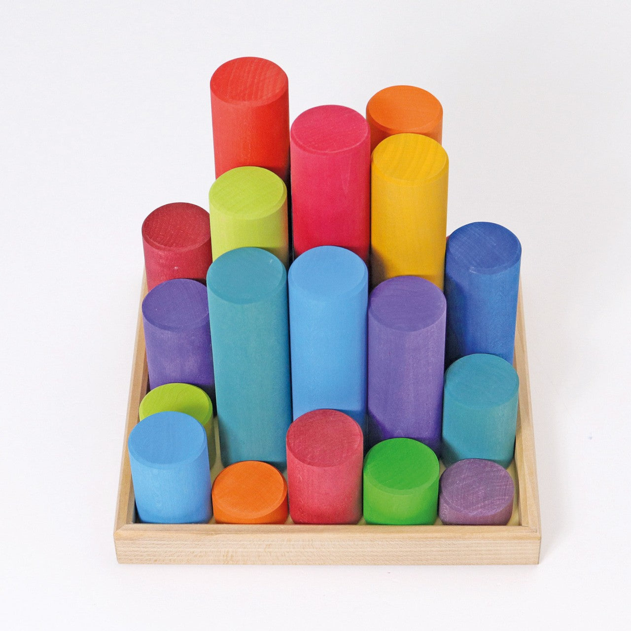 Rainbow Large Building Rollers | Wooden Toys for Kids | Toddler Activity Toy