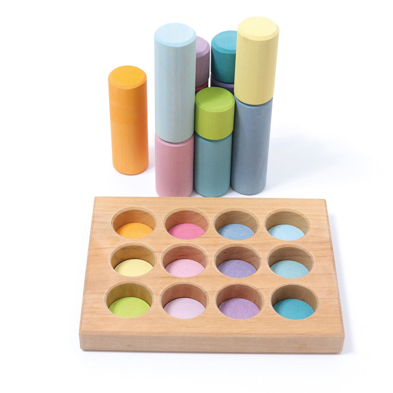 Pastel Small Rollers Stacking Game | Wooden Toys for Kids | Toddler Activity Toy