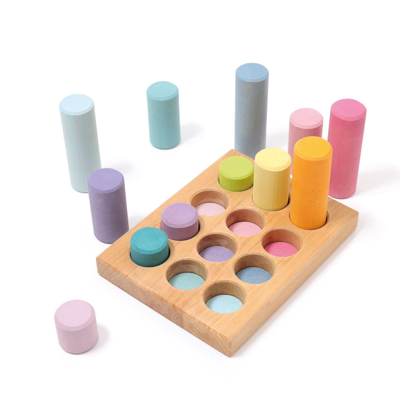 Pastel Small Rollers Stacking Game | Wooden Toys for Kids | Toddler Activity Toy