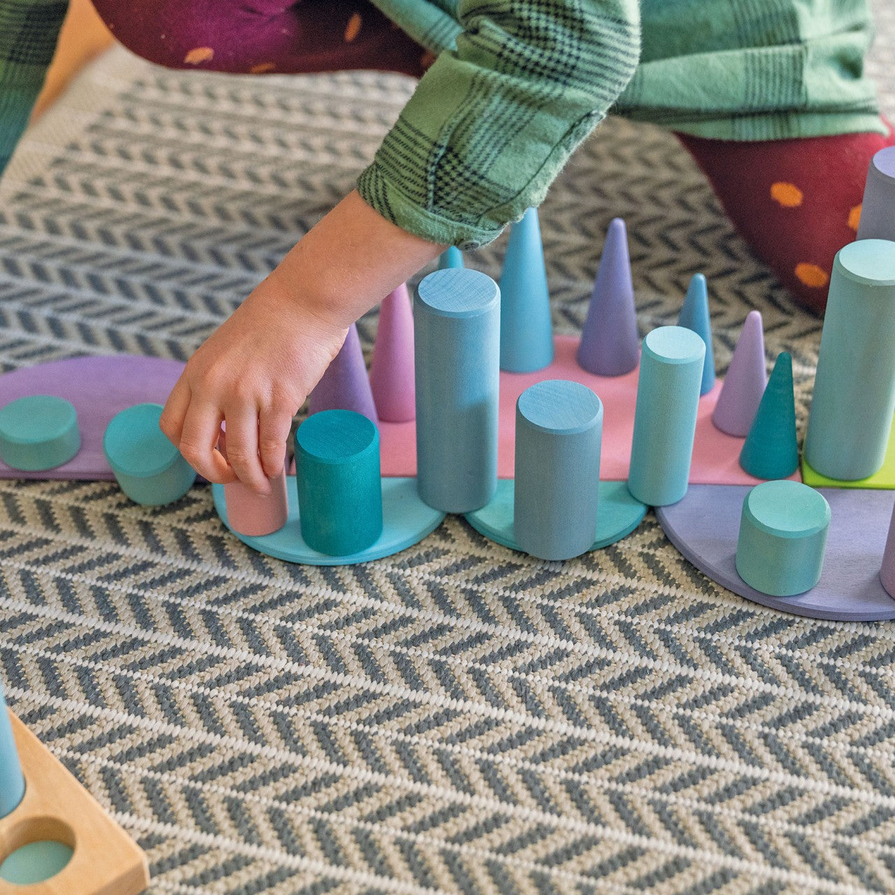 Pastel Semi Circles | 11 Pieces | Wooden Toys for Kids | Open-Ended Play
